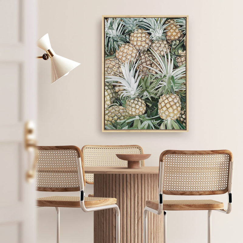 Shop Painted Pineapples Canvas Print a coastal themed painted framed canvas wall art print from The Print Emporium artwork collection - Buy Australian made fine art painting style stretched canvas prints for the home and your interior decor space, TPE-428-CA-35X46-NF