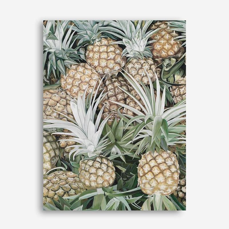 Shop Painted Pineapples Canvas Print a coastal themed painted framed canvas wall art print from The Print Emporium artwork collection - Buy Australian made fine art painting style stretched canvas prints for the home and your interior decor space, TPE-428-CA-35X46-NF