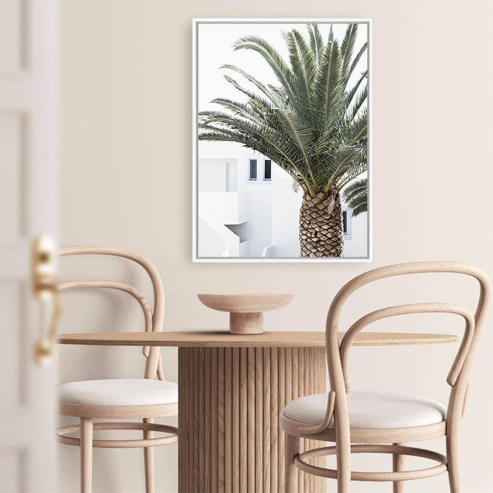 Shop Palm Courtyard Photo Canvas Print a coastal themed photography framed stretched canvas print from The Print Emporium wall artwork collection - Buy Australian made prints for the home and your interior decor space, TPE-1288-CA-35X46-NF