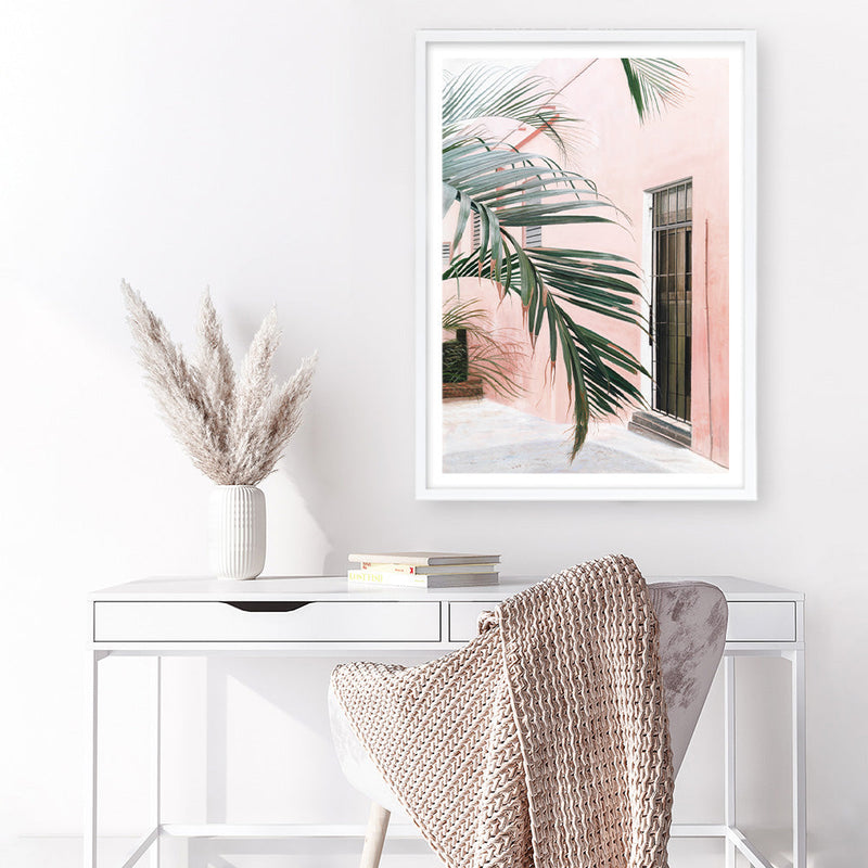 Shop Palm Doorway I Art Print a coastal themed painted wall art print from The Print Emporium wall artwork collection - Buy Australian made fine art painting style poster and framed prints for the home and your interior decor room, TPE-661-AP