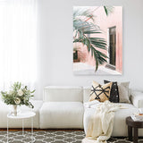 Shop Palm Doorway I Canvas Print a coastal themed painted framed canvas wall art print from The Print Emporium artwork collection - Buy Australian made fine art painting style stretched canvas prints for the home and your interior decor space, TPE-661-CA-35X46-NF