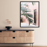 Shop Palm Doorway I Canvas Print a coastal themed painted framed canvas wall art print from The Print Emporium artwork collection - Buy Australian made fine art painting style stretched canvas prints for the home and your interior decor space, TPE-661-CA-35X46-NF