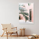 Shop Palm Doorway I Canvas Print a coastal themed painted framed canvas wall art print from The Print Emporium artwork collection - Buy Australian made fine art painting style stretched canvas prints for the home and your interior decor space, TPE-661-CA-35X46-NF