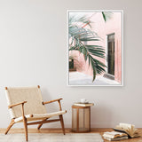 Shop Palm Doorway I Canvas Print a coastal themed painted framed canvas wall art print from The Print Emporium artwork collection - Buy Australian made fine art painting style stretched canvas prints for the home and your interior decor space, TPE-661-CA-35X46-NF