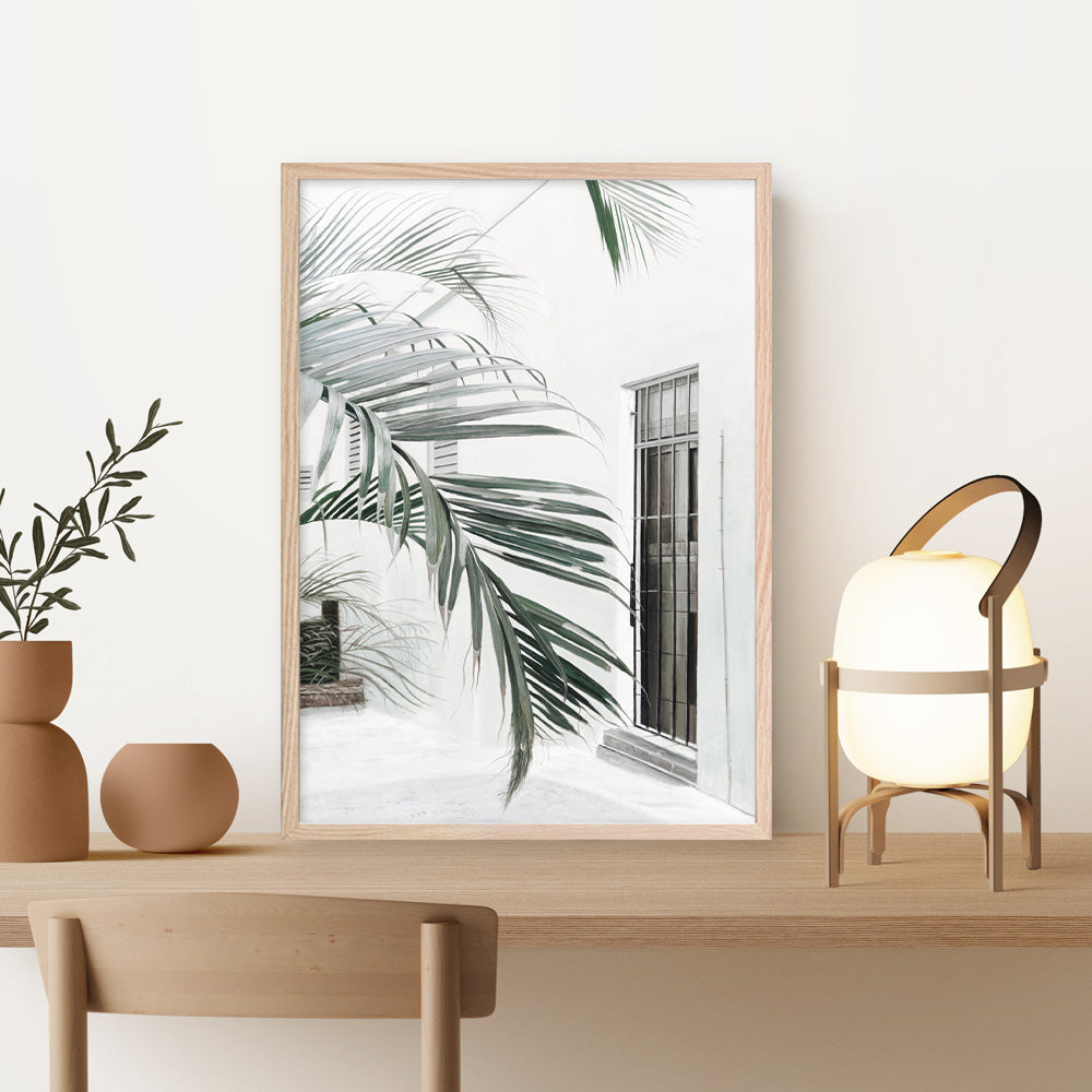 Shop Palm Doorway II Art Print a coastal themed painted wall art print from The Print Emporium wall artwork collection - Buy Australian made fine art painting style poster and framed prints for the home and your interior decor room, TPE-662-AP