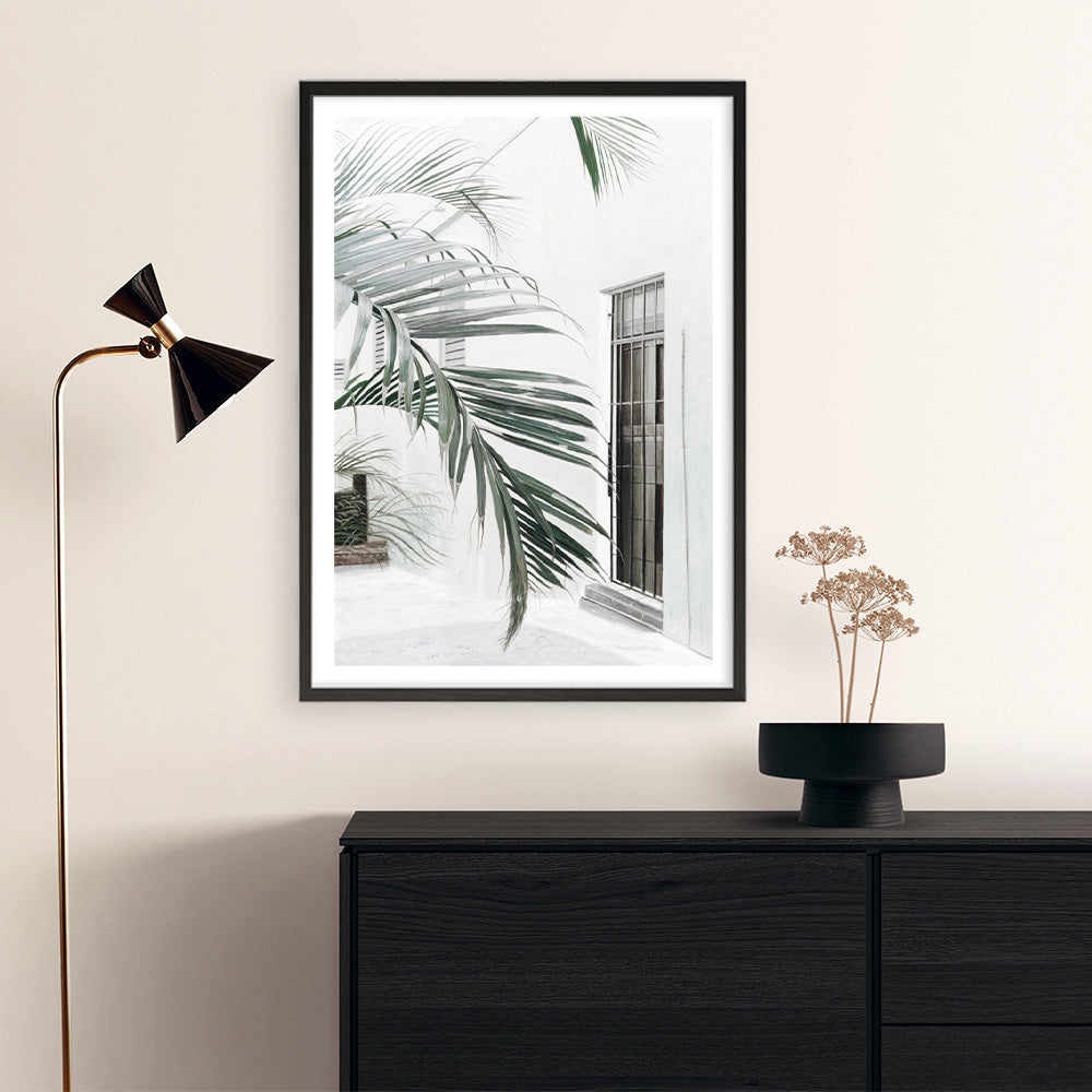 Shop Palm Doorway II Art Print a coastal themed painted wall art print from The Print Emporium wall artwork collection - Buy Australian made fine art painting style poster and framed prints for the home and your interior decor room, TPE-662-AP