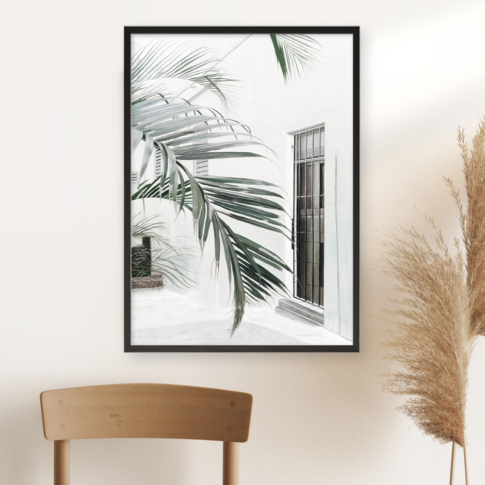 Shop Palm Doorway II Art Print a coastal themed painted wall art print from The Print Emporium wall artwork collection - Buy Australian made fine art painting style poster and framed prints for the home and your interior decor room, TPE-662-AP