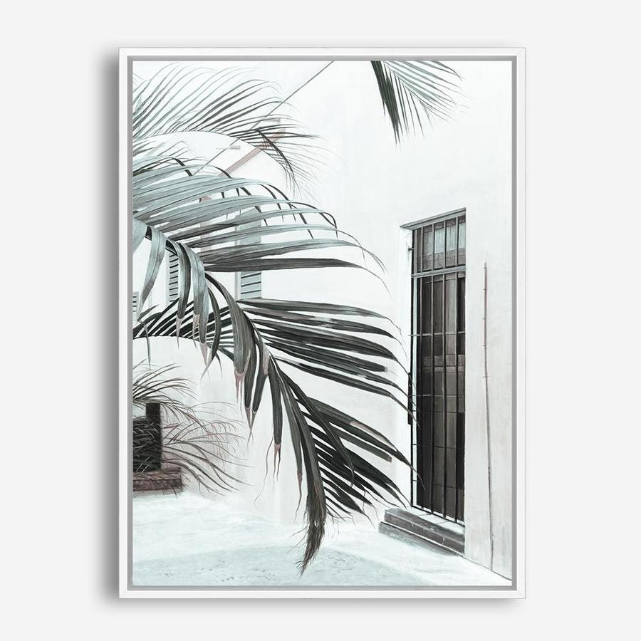 Shop Palm Doorway II Canvas Print a coastal themed painted framed canvas wall art print from The Print Emporium artwork collection - Buy Australian made fine art painting style stretched canvas prints for the home and your interior decor space, TPE-662-CA-35X46-NF