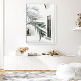 Shop Palm Doorway II Canvas Print a coastal themed painted framed canvas wall art print from The Print Emporium artwork collection - Buy Australian made fine art painting style stretched canvas prints for the home and your interior decor space, TPE-662-CA-35X46-NF