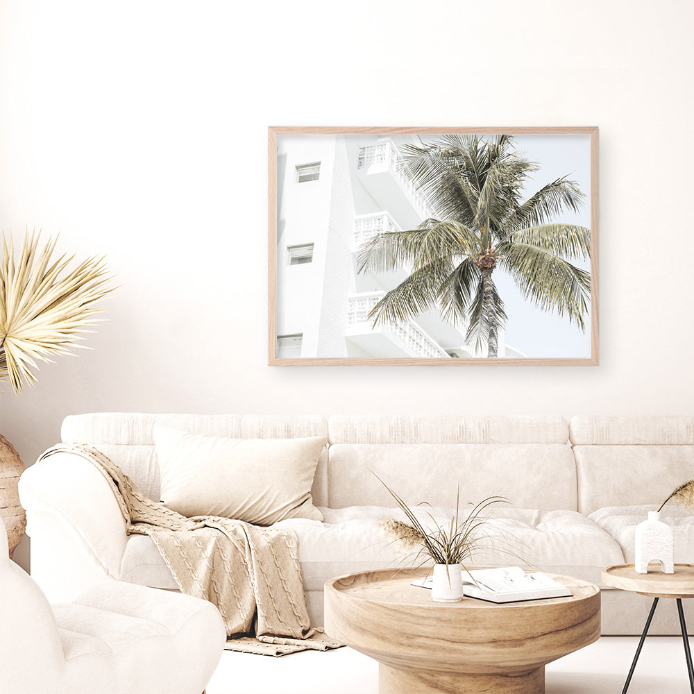 Shop Palm Hotel Photo Art Print a coastal themed photography wall art print from The Print Emporium wall artwork collection - Buy Australian made fine art poster and framed prints for the home and your interior decor, TPE-1239-AP