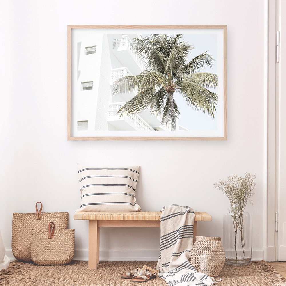 Shop Palm Hotel Photo Art Print a coastal themed photography wall art print from The Print Emporium wall artwork collection - Buy Australian made fine art poster and framed prints for the home and your interior decor, TPE-1239-AP