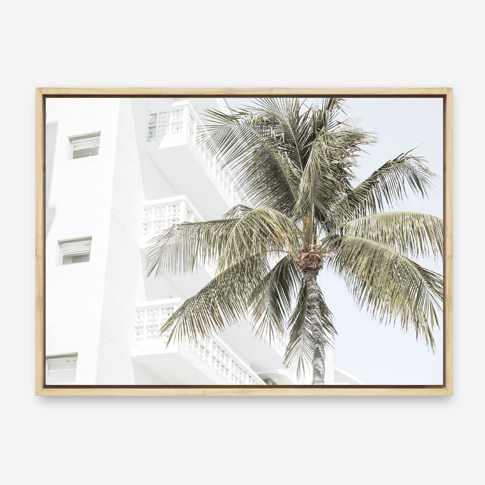 Shop Palm Hotel Photo Canvas Print a coastal themed photography framed stretched canvas print from The Print Emporium wall artwork collection - Buy Australian made prints for the home and your interior decor space, TPE-1239-CA-35X46-NF