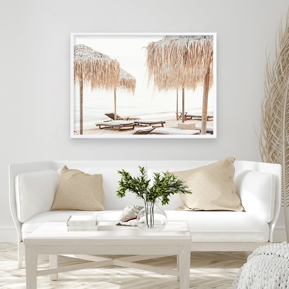 Shop Palm Parasols Photo Art Print a coastal themed photography wall art print from The Print Emporium wall artwork collection - Buy Australian made fine art poster and framed prints for the home and your interior decor, TPE-1290-AP