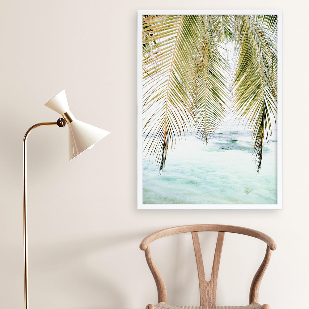 Shop Palm Shade Photo Art Print a coastal themed photography wall art print from The Print Emporium wall artwork collection - Buy Australian made fine art poster and framed prints for the home and your interior decor, TPE-1266-AP