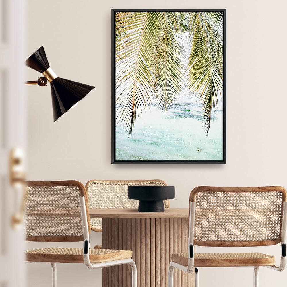 Shop Palm Shade Photo Canvas Print a coastal themed photography framed stretched canvas print from The Print Emporium wall artwork collection - Buy Australian made prints for the home and your interior decor space, TPE-1266-CA-35X46-NF