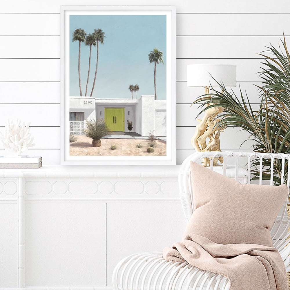 Shop Palm Springs Doorway 1 Art Print a coastal themed painted wall art print from The Print Emporium wall artwork collection - Buy Australian made fine art painting style poster and framed prints for the home and your interior decor room, TPE-194-AP