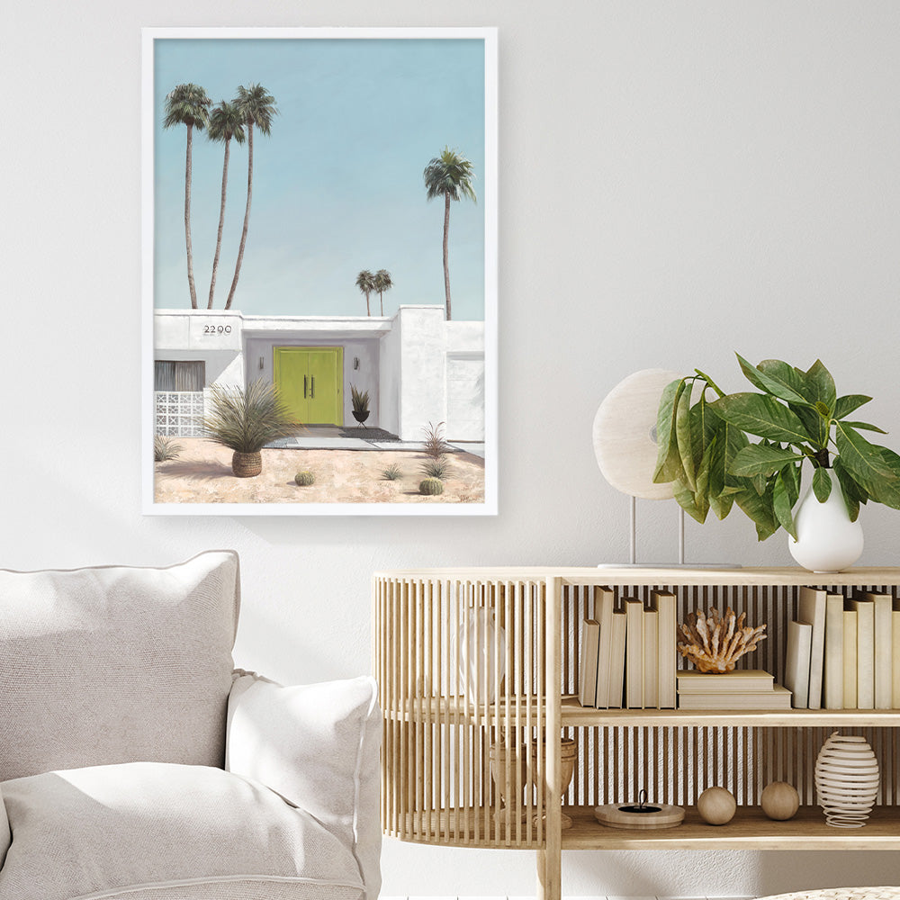 Shop Palm Springs Doorway 1 Art Print a coastal themed painted wall art print from The Print Emporium wall artwork collection - Buy Australian made fine art painting style poster and framed prints for the home and your interior decor room, TPE-194-AP