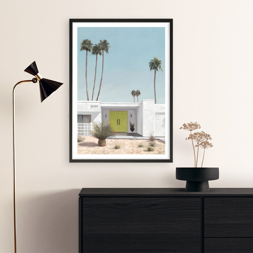 Shop Palm Springs Doorway 1 Art Print a coastal themed painted wall art print from The Print Emporium wall artwork collection - Buy Australian made fine art painting style poster and framed prints for the home and your interior decor room, TPE-194-AP