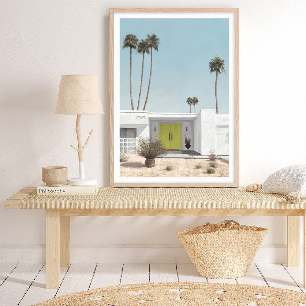 Shop Palm Springs Doorway 1 Art Print a coastal themed painted wall art print from The Print Emporium wall artwork collection - Buy Australian made fine art painting style poster and framed prints for the home and your interior decor room, TPE-194-AP