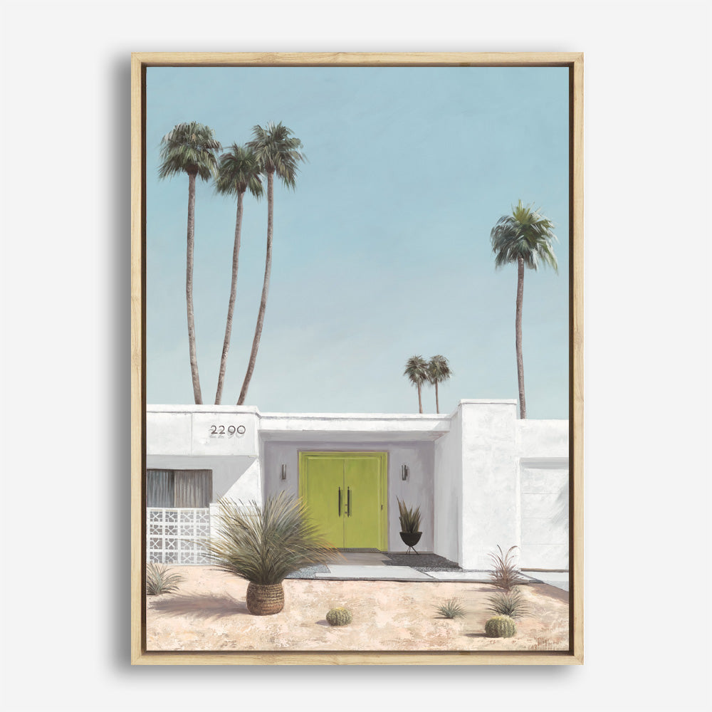 Shop Palm Springs Doorway 1 Canvas Print a coastal themed painted framed canvas wall art print from The Print Emporium artwork collection - Buy Australian made fine art painting style stretched canvas prints for the home and your interior decor space, TPE-194-CA-35X46-NF