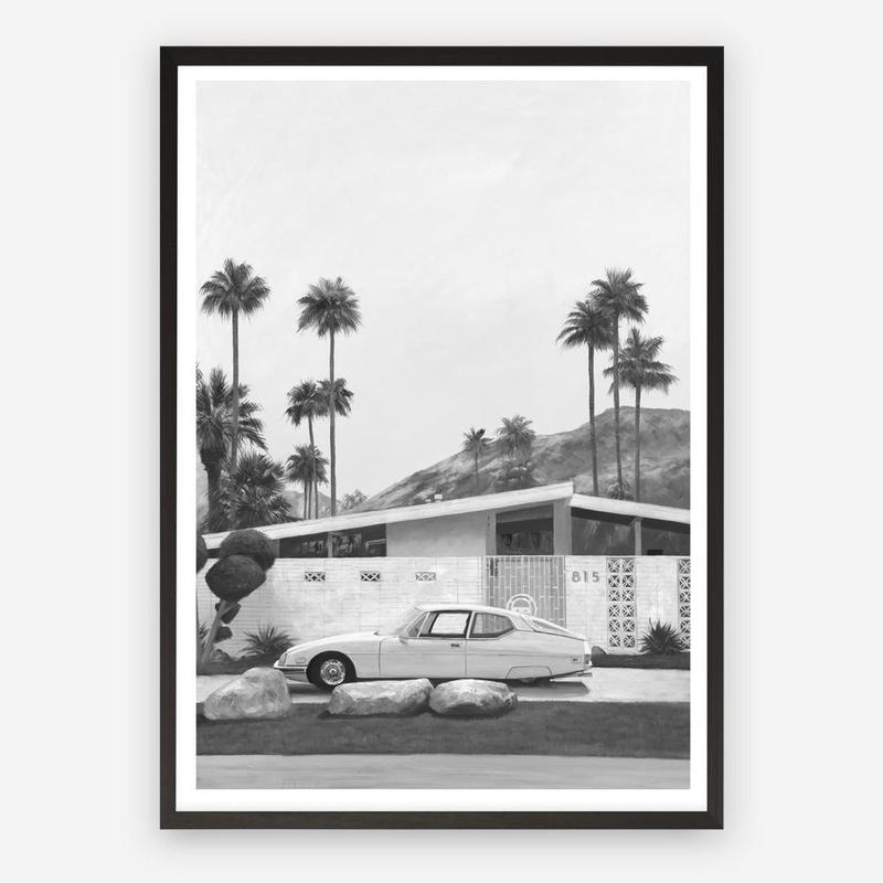 Shop Palm Springs Doorway 2 B&W Art Print a coastal themed painted wall art print from The Print Emporium wall artwork collection - Buy Australian made fine art painting style poster and framed prints for the home and your interior decor room, TPE-440-AP