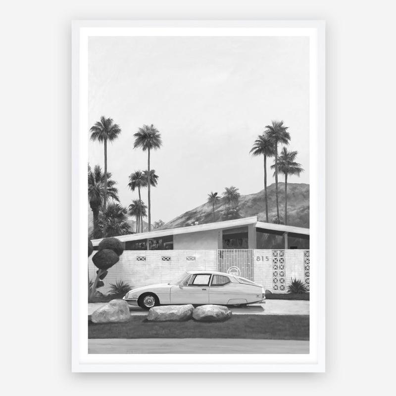 Shop Palm Springs Doorway 2 B&W Art Print a coastal themed painted wall art print from The Print Emporium wall artwork collection - Buy Australian made fine art painting style poster and framed prints for the home and your interior decor room, TPE-440-AP