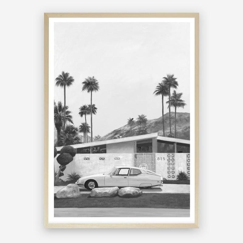 Shop Palm Springs Doorway 2 B&W Art Print a coastal themed painted wall art print from The Print Emporium wall artwork collection - Buy Australian made fine art painting style poster and framed prints for the home and your interior decor room, TPE-440-AP