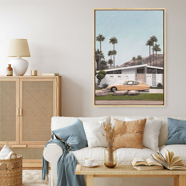 Shop Palm Springs Doorway 2 Canvas Print a coastal themed painted framed canvas wall art print from The Print Emporium artwork collection - Buy Australian made fine art painting style stretched canvas prints for the home and your interior decor space, TPE-195-CA-35X46-NF