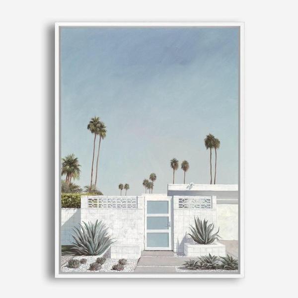 Shop Palm Springs Doorway 3 Canvas Print a coastal themed painted framed canvas wall art print from The Print Emporium artwork collection - Buy Australian made fine art painting style stretched canvas prints for the home and your interior decor space, TPE-196-CA-35X46-NF