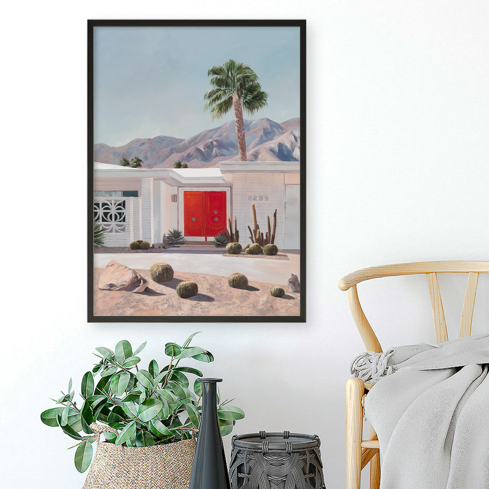 Shop Palm Springs Doorway 4 Art Print a coastal themed painted wall art print from The Print Emporium wall artwork collection - Buy Australian made fine art painting style poster and framed prints for the home and your interior decor room, TPE-206-AP
