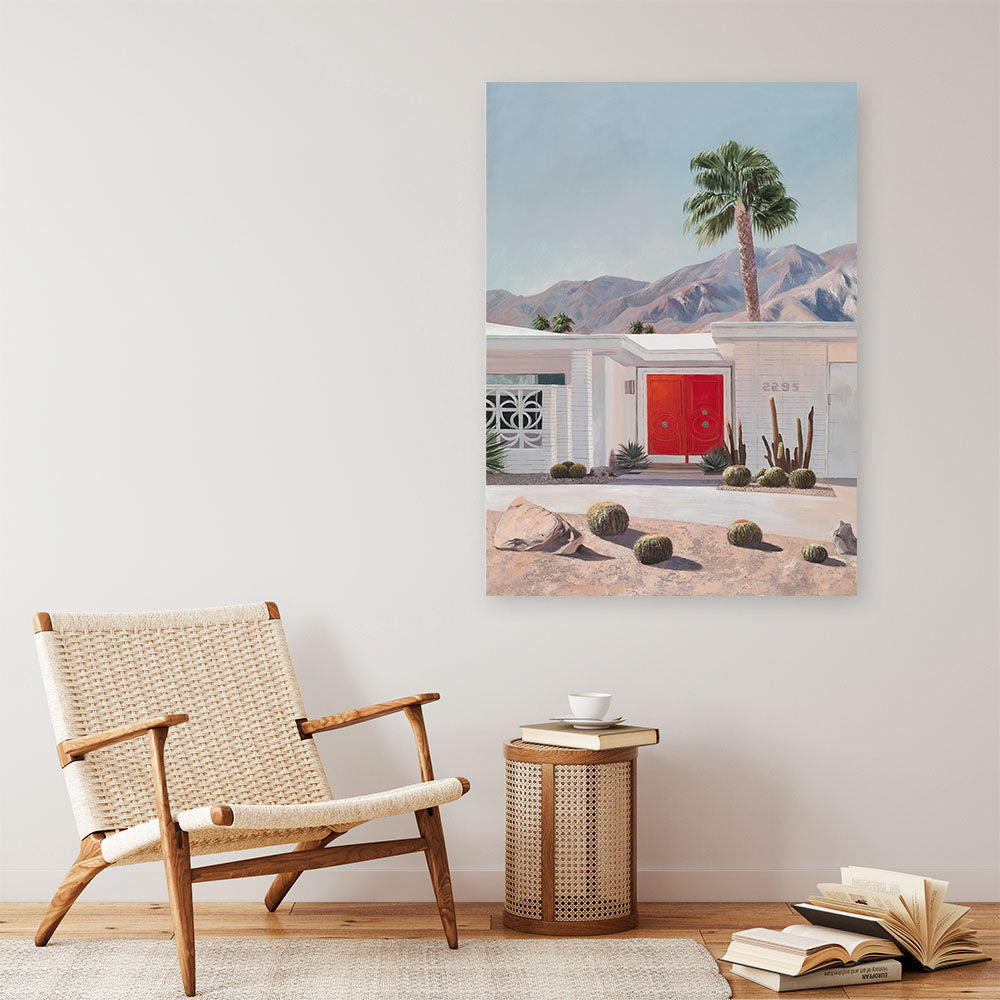 Shop Palm Springs Doorway 4 Canvas Print a coastal themed painted framed canvas wall art print from The Print Emporium artwork collection - Buy Australian made fine art painting style stretched canvas prints for the home and your interior decor space, TPE-206-CA-35X46-NF