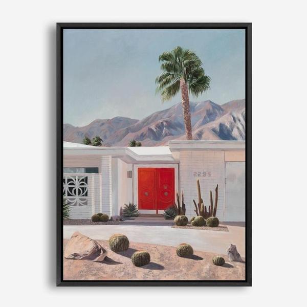 Shop Palm Springs Doorway 4 Canvas Print a coastal themed painted framed canvas wall art print from The Print Emporium artwork collection - Buy Australian made fine art painting style stretched canvas prints for the home and your interior decor space, TPE-206-CA-35X46-NF