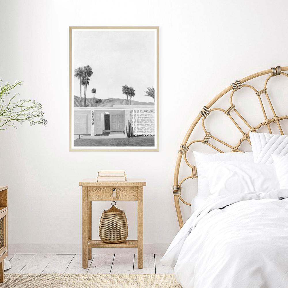 Shop Palm Springs Doorway 5 B&W Art Print a coastal themed painted wall art print from The Print Emporium wall artwork collection - Buy Australian made fine art painting style poster and framed prints for the home and your interior decor room, TPE-439-AP