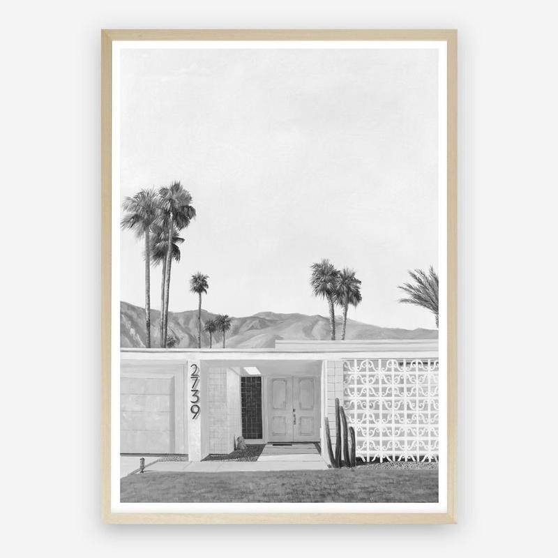 Shop Palm Springs Doorway 5 B&W Art Print a coastal themed painted wall art print from The Print Emporium wall artwork collection - Buy Australian made fine art painting style poster and framed prints for the home and your interior decor room, TPE-439-AP