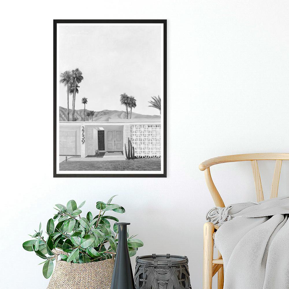 Shop Palm Springs Doorway 5 B&W Art Print a coastal themed painted wall art print from The Print Emporium wall artwork collection - Buy Australian made fine art painting style poster and framed prints for the home and your interior decor room, TPE-439-AP