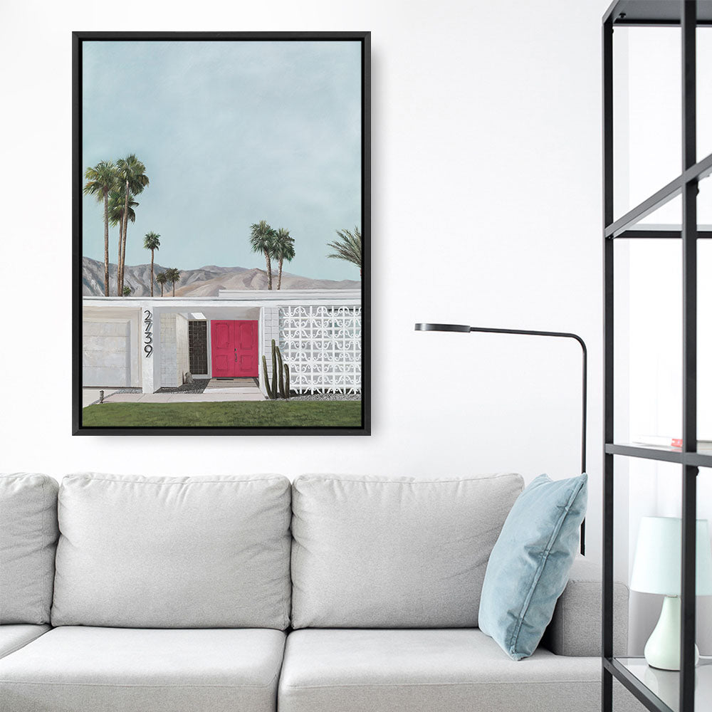 Shop Palm Springs Doorway 5 Canvas Print a coastal themed painted framed canvas wall art print from The Print Emporium artwork collection - Buy Australian made fine art painting style stretched canvas prints for the home and your interior decor space, TPE-259-CA-35X46-NF