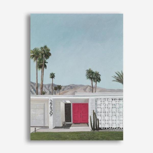 Shop Palm Springs Doorway 5 Canvas Print a coastal themed painted framed canvas wall art print from The Print Emporium artwork collection - Buy Australian made fine art painting style stretched canvas prints for the home and your interior decor space, TPE-259-CA-35X46-NF