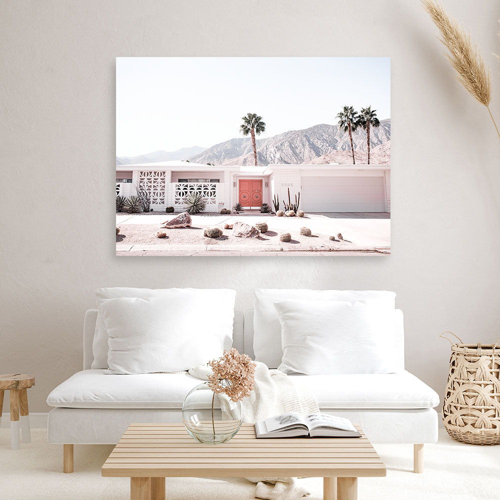Shop Palm Springs House Photo Canvas Print a coastal themed photography framed stretched canvas print from The Print Emporium wall artwork collection - Buy Australian made prints for the home and your interior decor space, TPE-1041-CA-35X46-NF