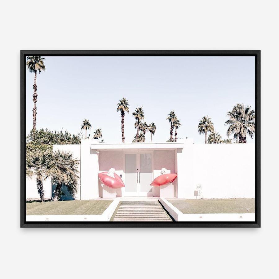 Shop Palm Springs Pink Door Photo Canvas Print a photography framed stretched canvas print from The Print Emporium wall artwork collection - Buy Australian made prints for the home and your interior decor space, TPE-645-CA-35X46-NF