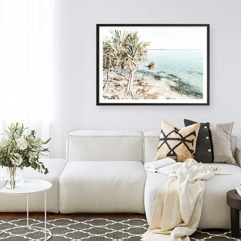 Shop Palm Tree Point Photo Art Print a coastal themed photography wall art print from The Print Emporium wall artwork collection - Buy Australian made fine art poster and framed prints for the home and your interior decor, TPE-1068-AP