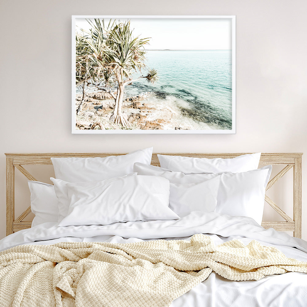 Shop Palm Tree Point Photo Art Print a coastal themed photography wall art print from The Print Emporium wall artwork collection - Buy Australian made fine art poster and framed prints for the home and your interior decor, TPE-1068-AP