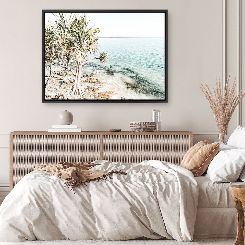 Shop Palm Tree Point Photo Canvas Print a coastal themed photography framed stretched canvas print from The Print Emporium wall artwork collection - Buy Australian made prints for the home and your interior decor space, TPE-1068-CA-35X46-NF