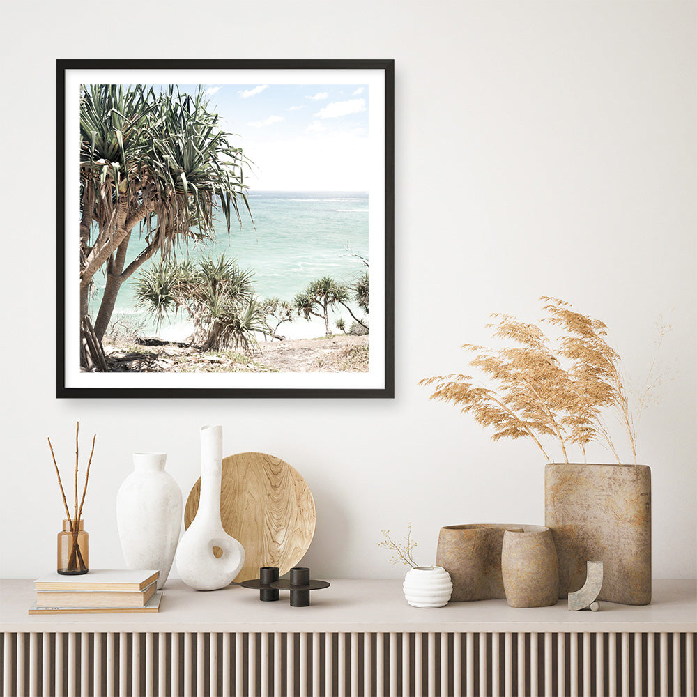 Shop Palm Tree Views III (Square) Photo Art Print a coastal themed photography wall art print from The Print Emporium wall artwork collection - Buy Australian made fine art poster and framed prints for the home and your interior decor, TPE-947-AP