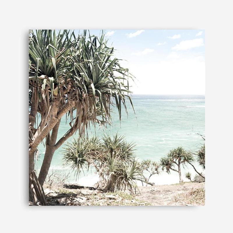 Shop Palm Tree Views III (Square) Photo Canvas a coastal themed photography framed stretched canvas print from The Print Emporium wall artwork collection - Buy Australian made prints for the home and your interior decor space, TPE-947-CA-40X40-NF