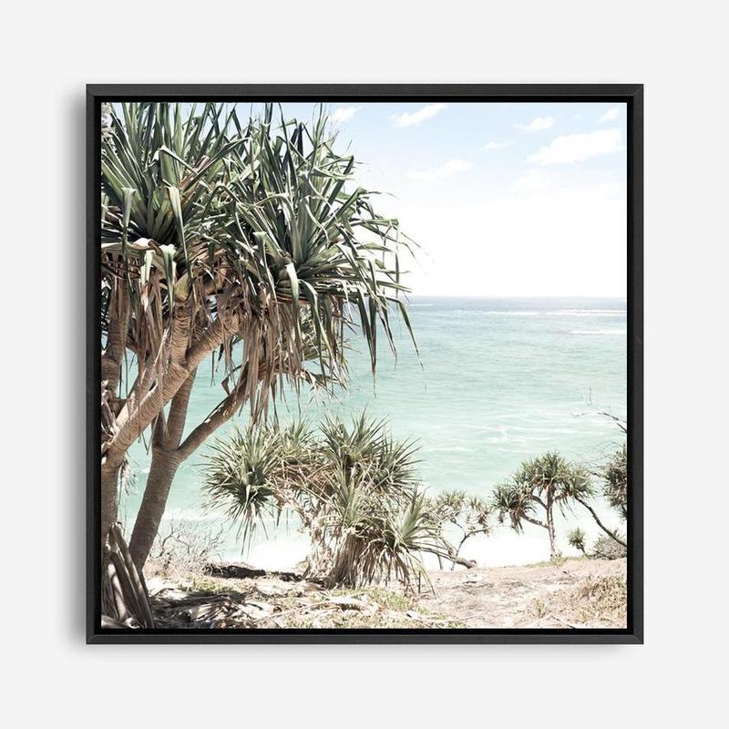 Shop Palm Tree Views III (Square) Photo Canvas a coastal themed photography framed stretched canvas print from The Print Emporium wall artwork collection - Buy Australian made prints for the home and your interior decor space, TPE-947-CA-40X40-NF