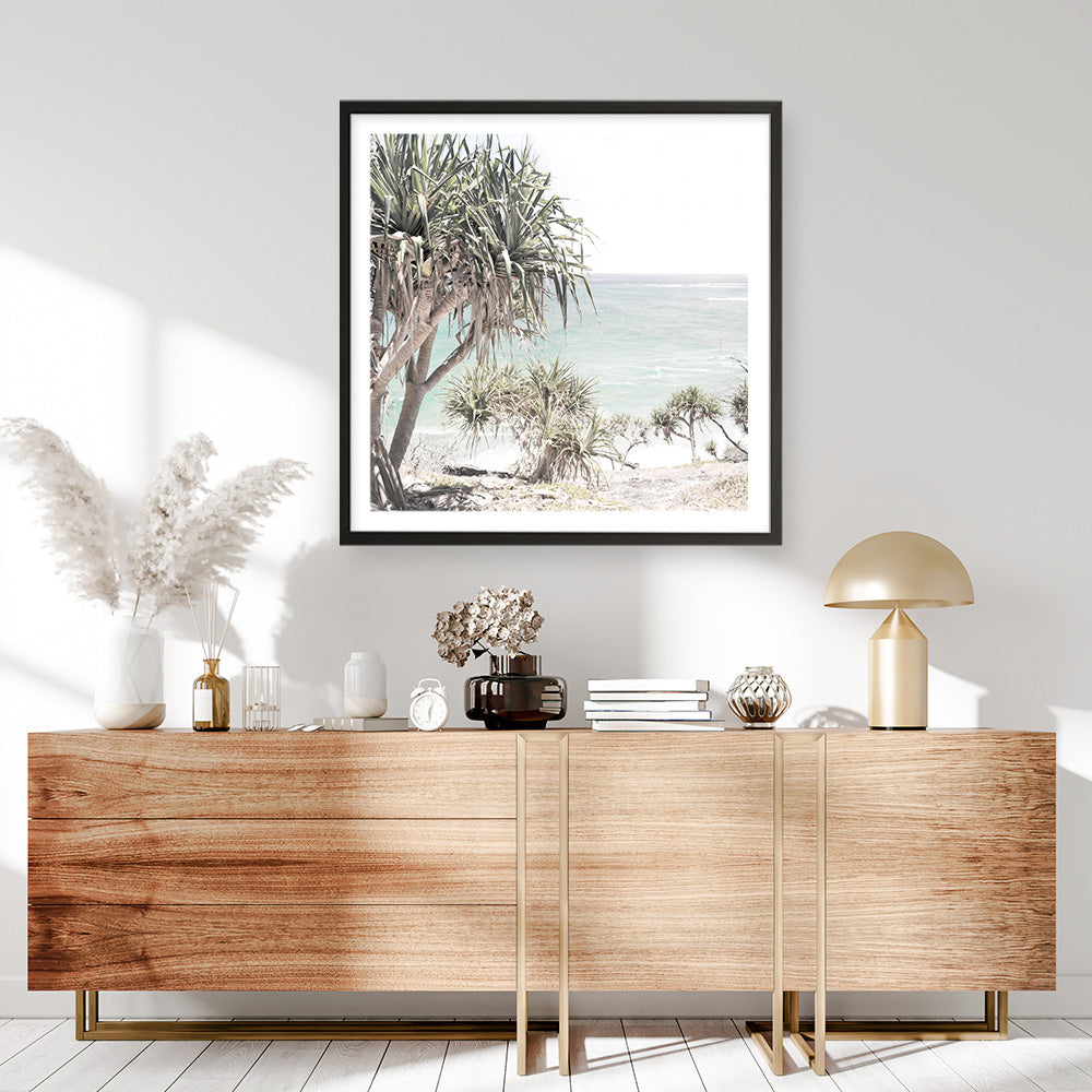 Shop Palm Tree Views (Square) Photo Art Print a coastal themed photography wall art print from The Print Emporium wall artwork collection - Buy Australian made fine art poster and framed prints for the home and your interior decor, TPE-452-AP