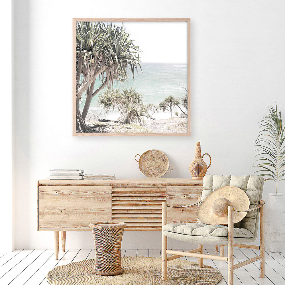 Shop Palm Tree Views (Square) Photo Art Print a coastal themed photography wall art print from The Print Emporium wall artwork collection - Buy Australian made fine art poster and framed prints for the home and your interior decor, TPE-452-AP