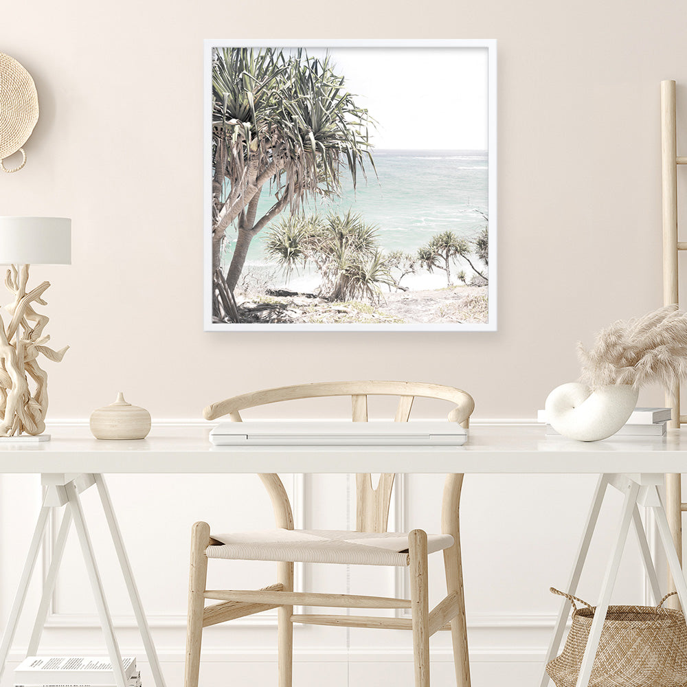 Shop Palm Tree Views (Square) Photo Art Print a coastal themed photography wall art print from The Print Emporium wall artwork collection - Buy Australian made fine art poster and framed prints for the home and your interior decor, TPE-452-AP