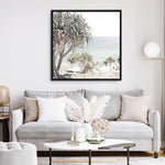 Shop Palm Tree Views (Square) Photo Canvas a coastal themed photography framed stretched canvas print from The Print Emporium wall artwork collection - Buy Australian made prints for the home and your interior decor space, TPE-452-CA-40X40-NF