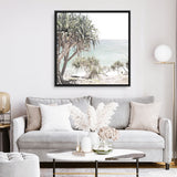 Shop Palm Tree Views (Square) Photo Canvas a coastal themed photography framed stretched canvas print from The Print Emporium wall artwork collection - Buy Australian made prints for the home and your interior decor space, TPE-452-CA-40X40-NF